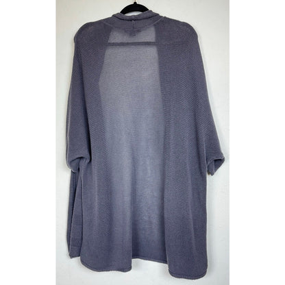 Basic Editions Gray Short Sleeve Cardigan Women's 3X