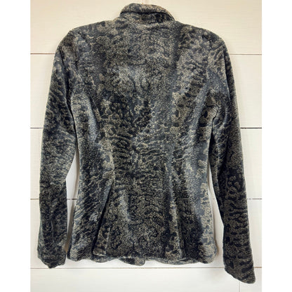 Betsey Johnson Faux Fur Black And Green Coat Women's Size Small