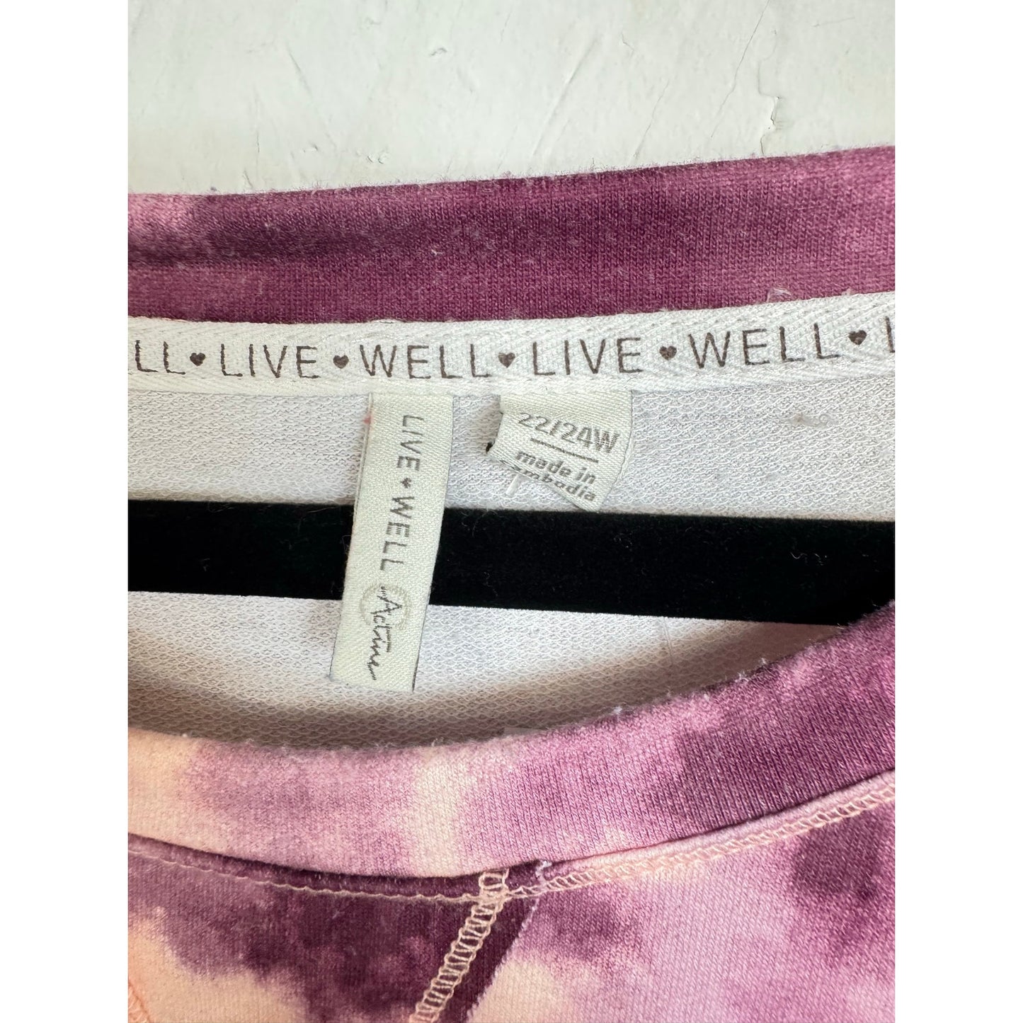 Live Well Pink & Purple 3/4 Sleeve Blouse Women's 22/24W