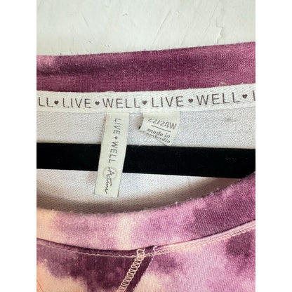 Live Well Pink & Purple 3/4 Sleeve Blouse Women's 22/24W
