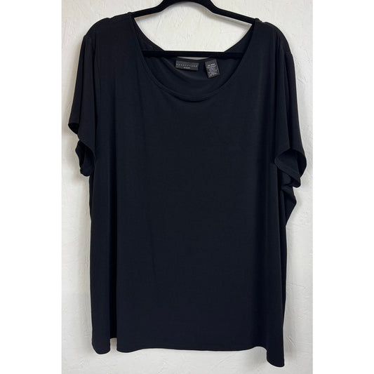 Apostrophe Black Short Sleeve Blouse Women's Size 24/26W