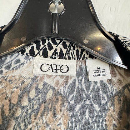 Cato Brown Long Sleeve Button Up Blouse Women's Medium
