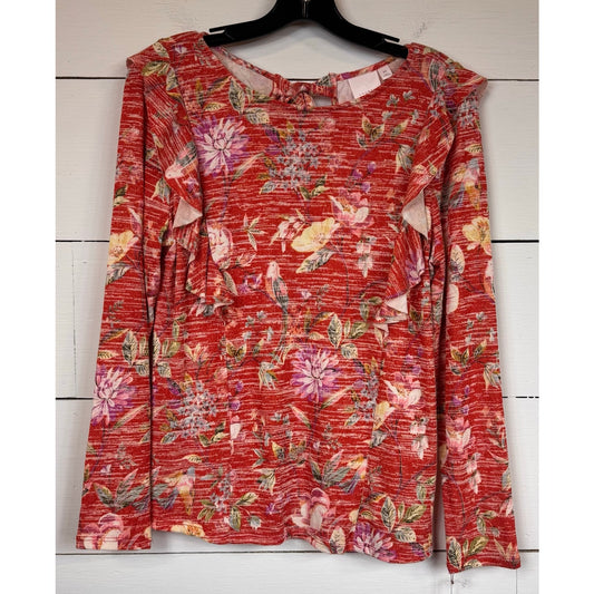 Lauren Conrad Long Sleeve Floral Blouse Women's Size Medium