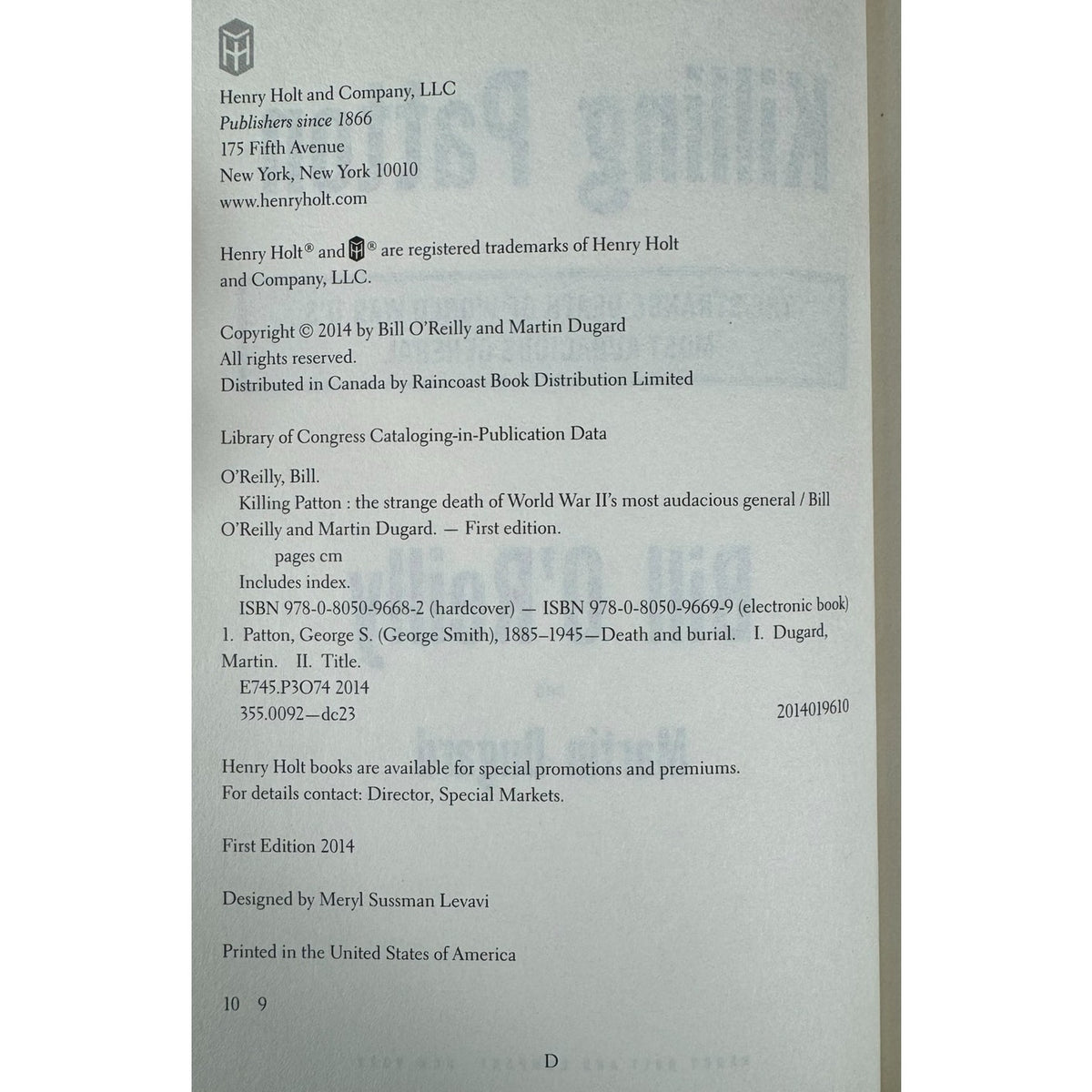 Bill O'Reilly Killing Patton Hardcover Book First Edition 2014 - Image 7