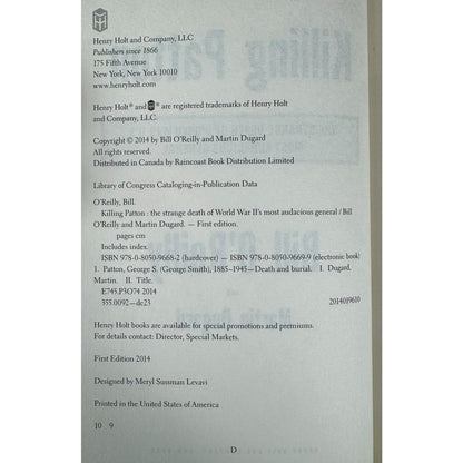 Bill O'Reilly Killing Patton Hardcover Book First Edition 2014 - Image 7