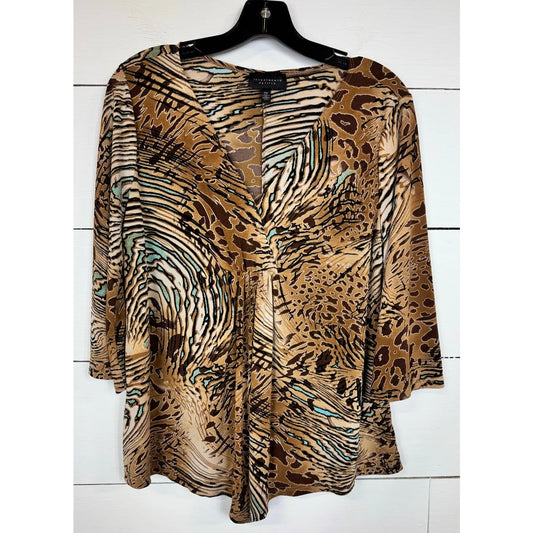 Investments 3/4 Sleeve Blouse Women's Size Medium Petite - Image 1