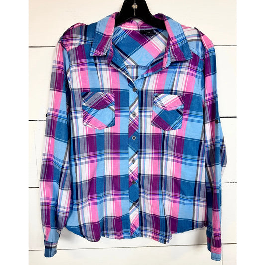Ultra-Flirt Long Sleeve Button Up Shirt Women's Size XL - Image 1