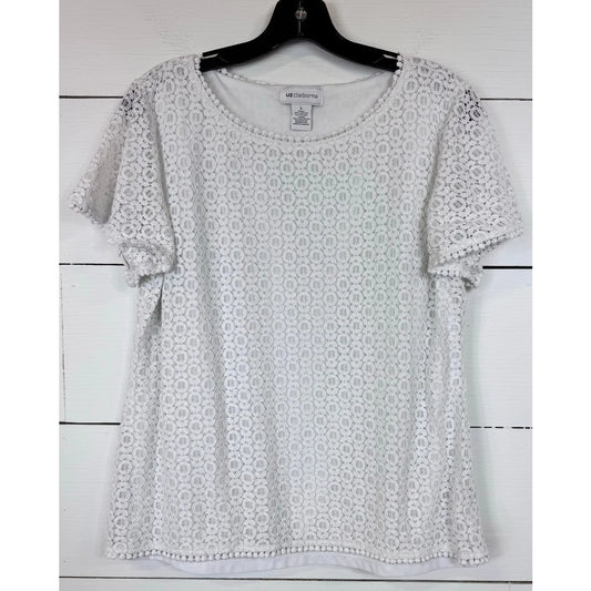 Liz Claiborne Short Sleeve Blouse Women's Size Large - Image 1