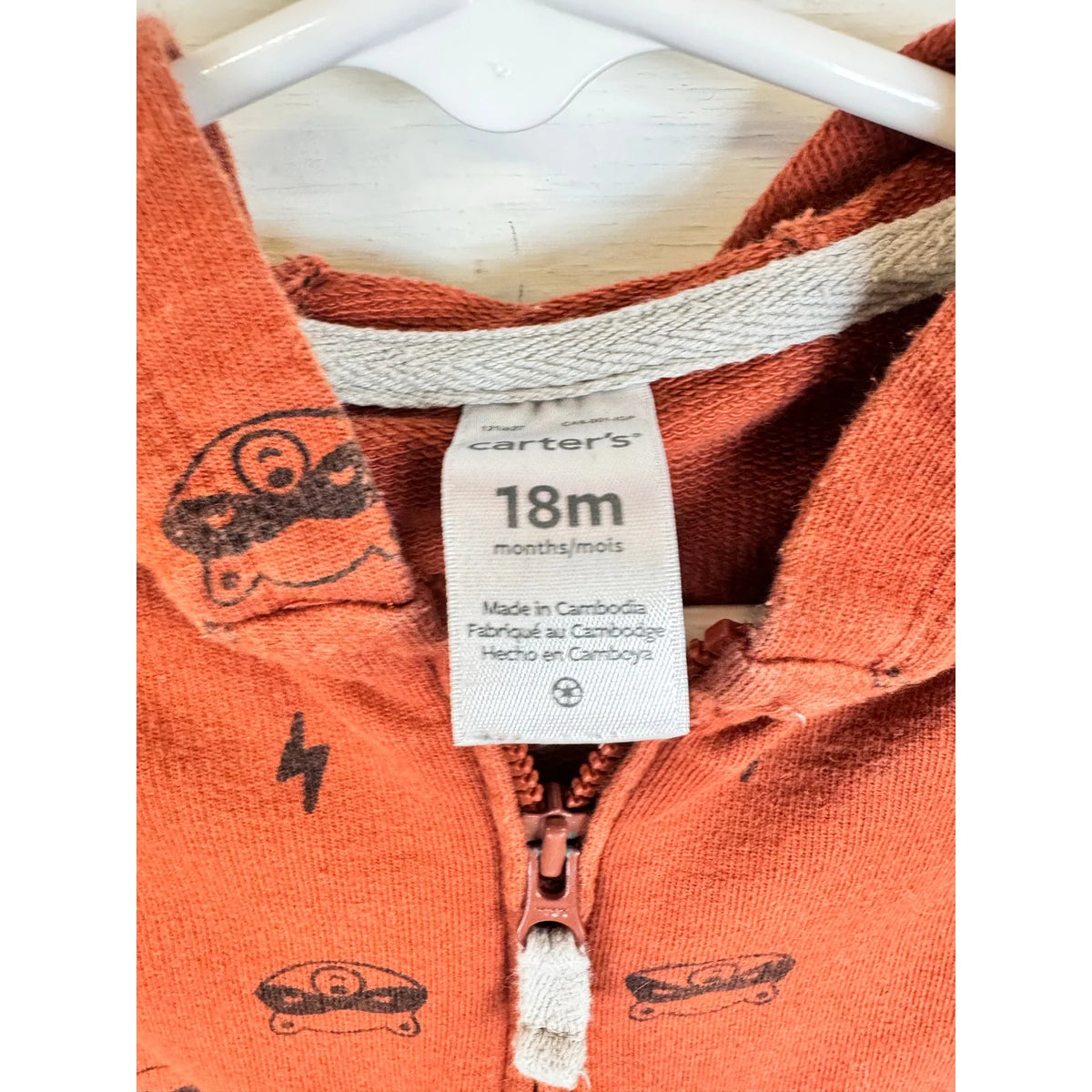 Carter's Hoodie Jacket Boy's Size 18 Months - Image 3