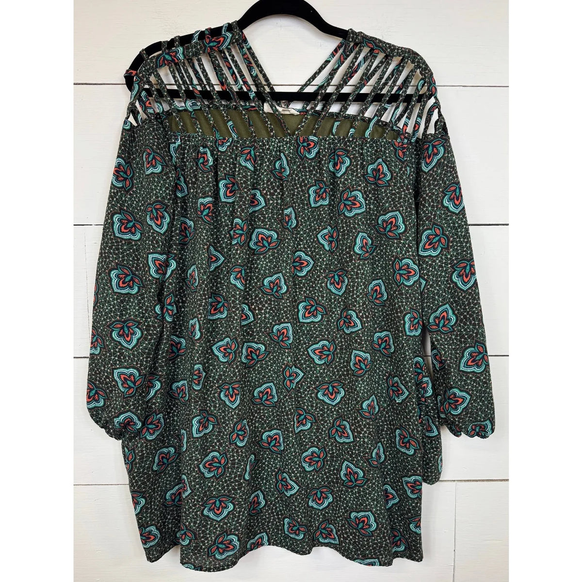 Entro Long Sleeve Green Blouse Women's Size Small - Image 1