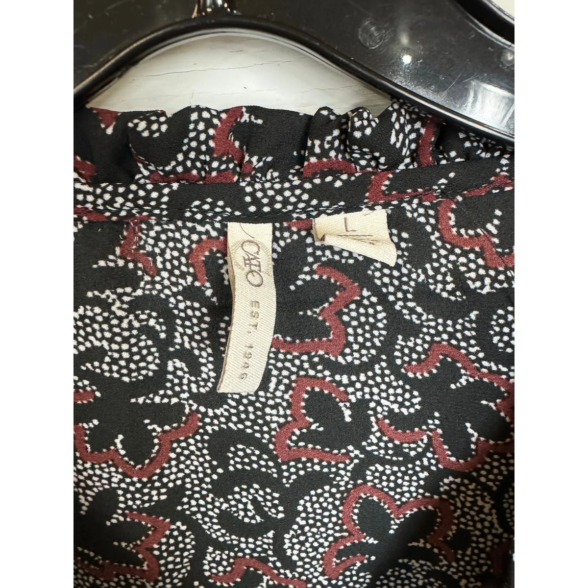 Cato Black Long Sleeve Blouse Women's Size Large - Image 3