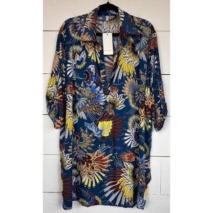 Ekouaer Blue Tunic Blouse Women's Size XL - Image 1