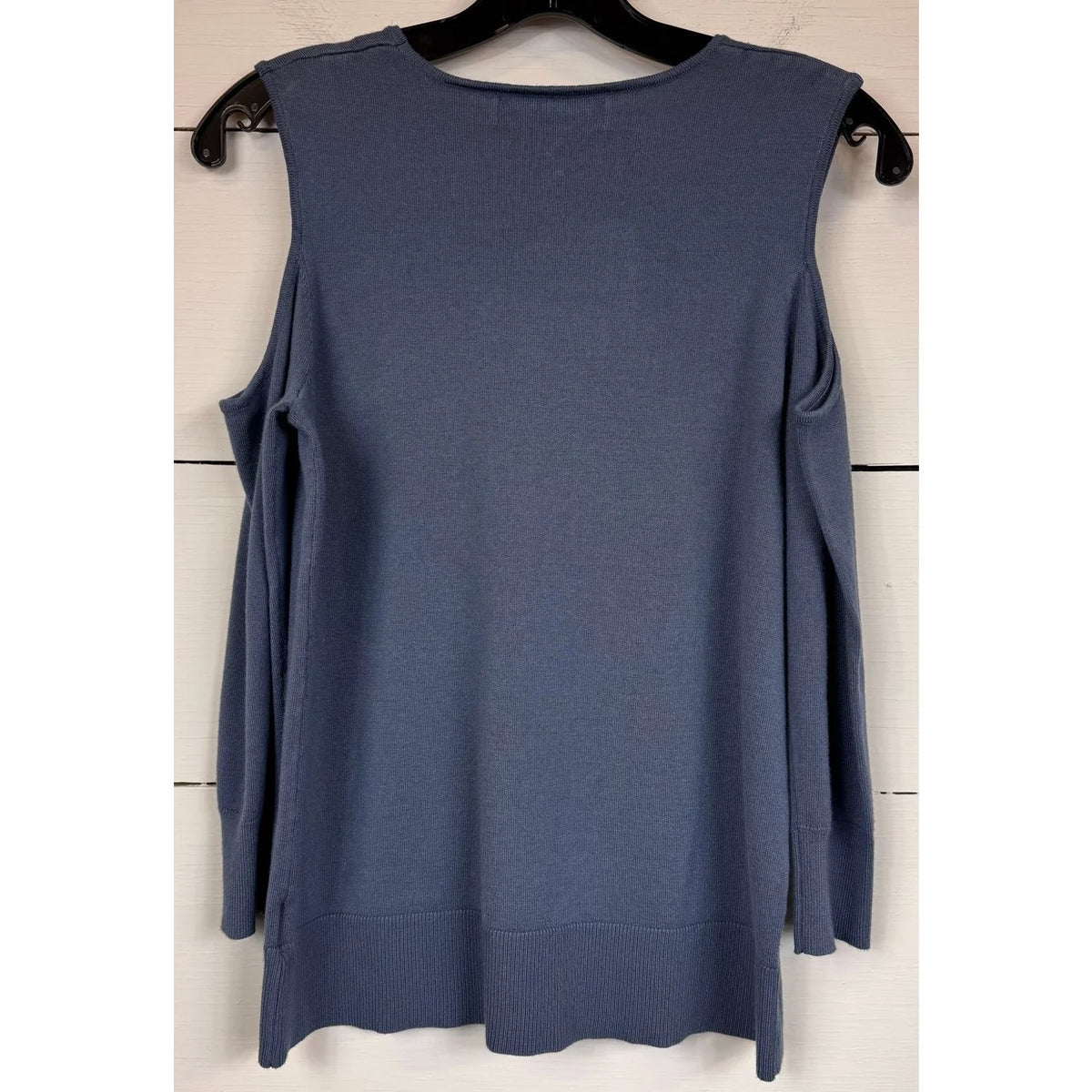 Time and Tru Blue Cold Shoulder Sweater Women's Size Medium - Image 2