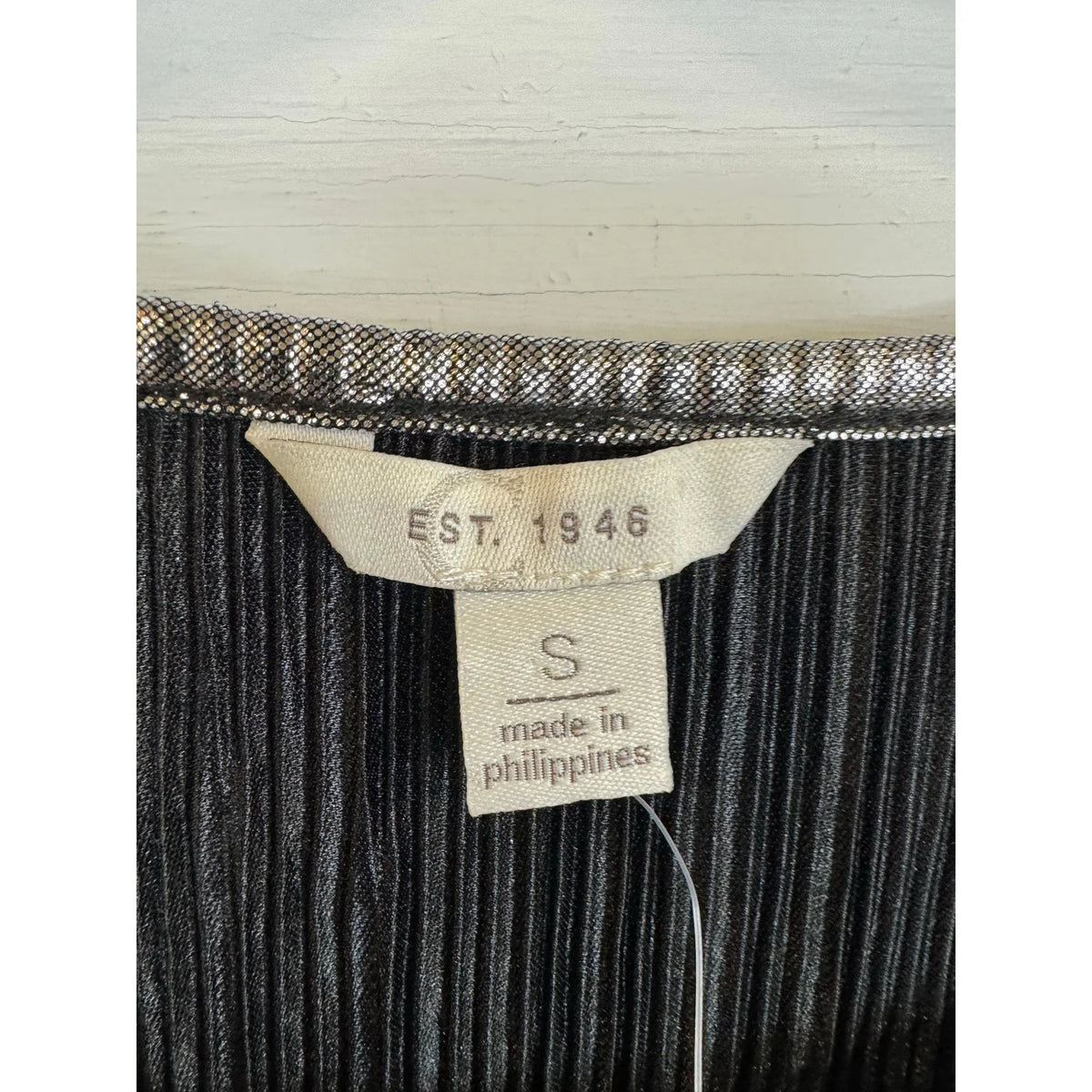 Cato 3/4 Sleeve Silver Blouse Women's Size Small - Image 3