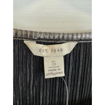 Cato 3/4 Sleeve Silver Blouse Women's Size Small - Image 3