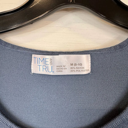 Time and Tru Blue Cold Shoulder Sweater Women's Size Medium - Image 3