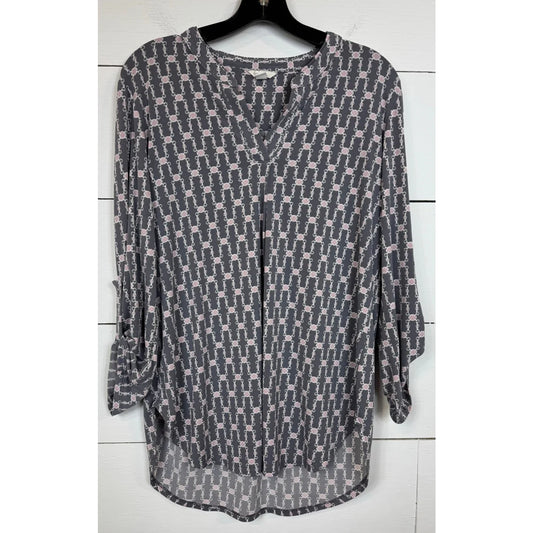 Cato Gray 3/4 Sleeve Blouse Women's Size Medium - Image 1