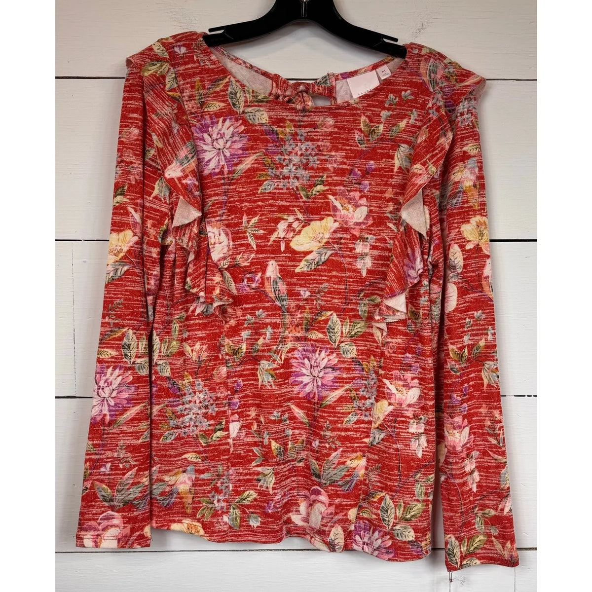 Lauren Conrad Long Sleeve Floral Blouse Women's Size Medium - Image 1