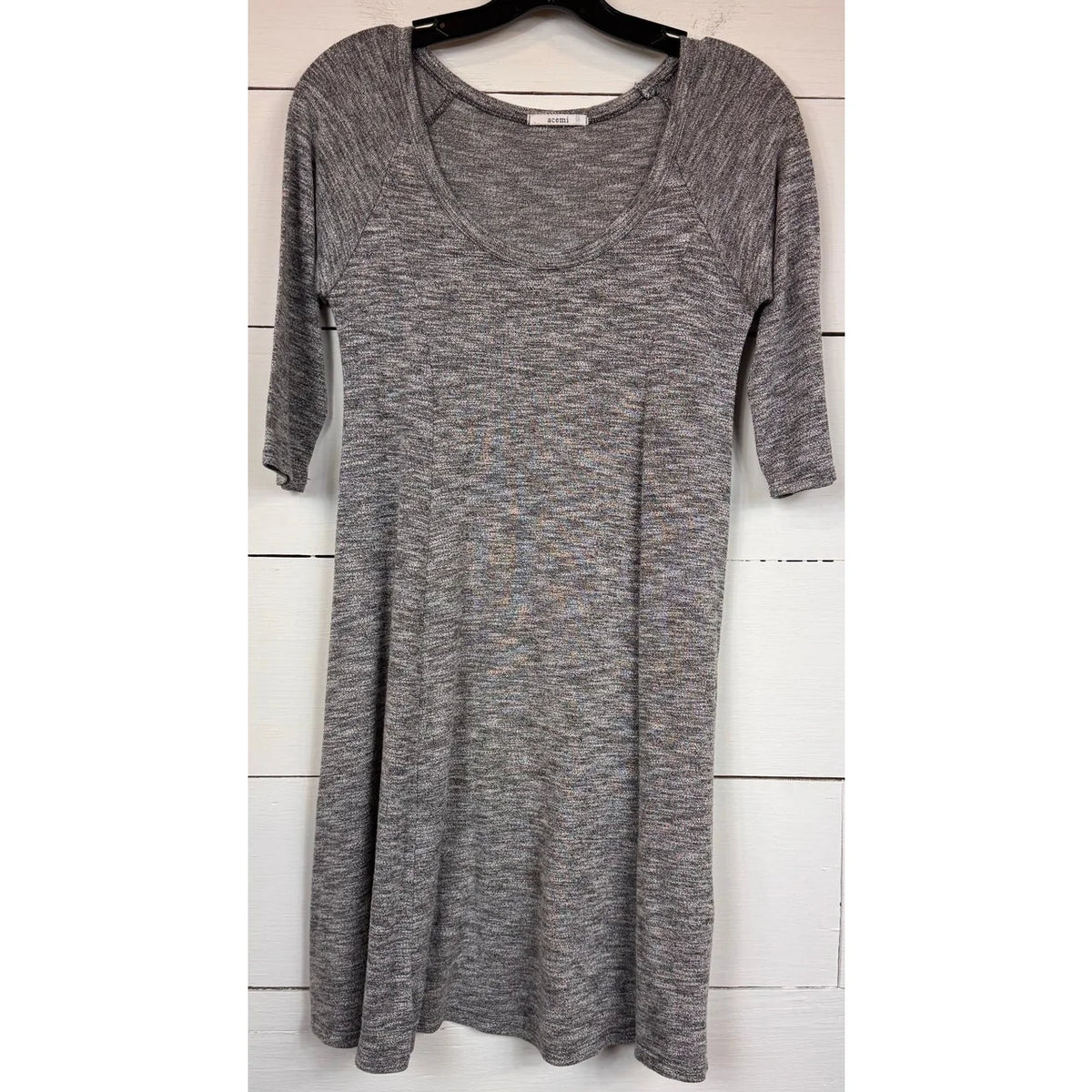 Acemi 3/4 Sleeve Gray Knit Dress Women's Size Large - Image 1