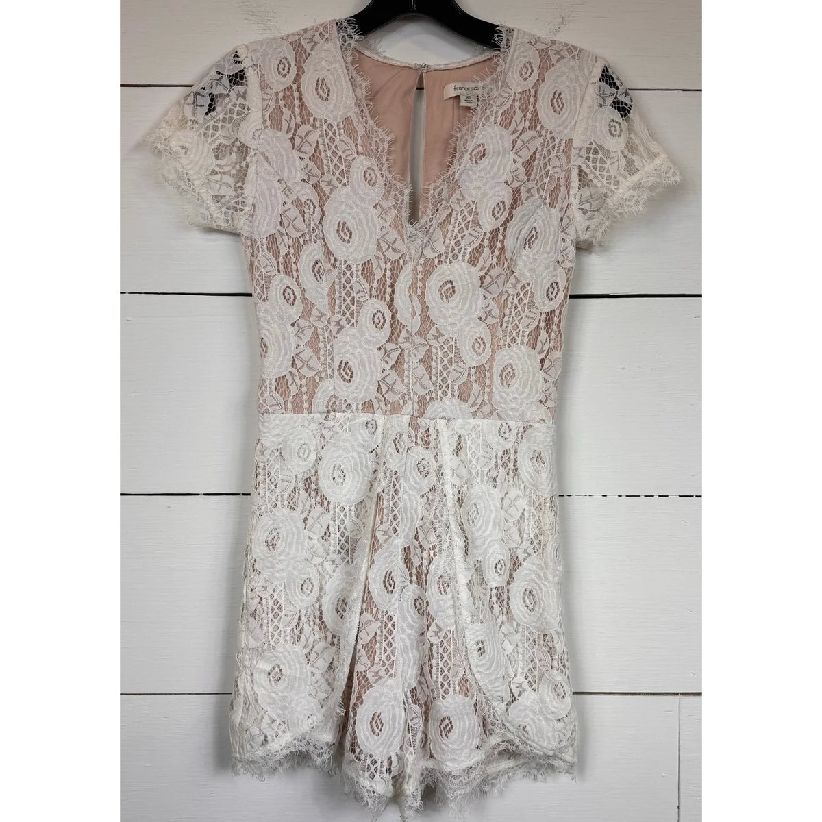 Francesca's White Lace Romper Women's Size XS - Image 1
