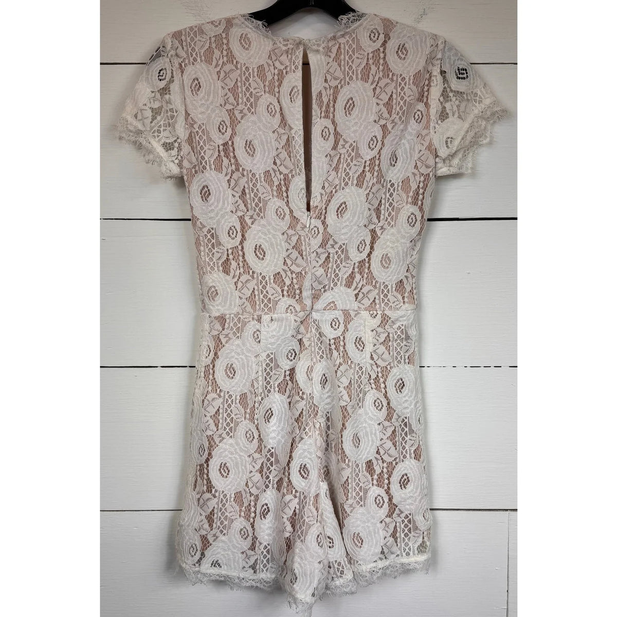 Francesca's White Lace Romper Women's Size XS - Image 2