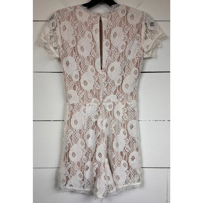 Francesca's White Lace Romper Women's Size XS - Image 2