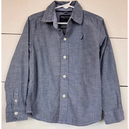 Nautica Long Sleeve Button Up Shirt Boy's Size Large (7) - Image 1