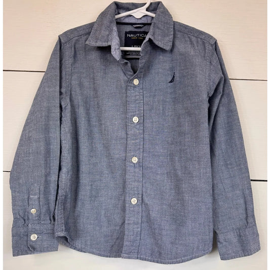Nautica Long Sleeve Button Up Shirt Boy's Size Large (7) - Image 1