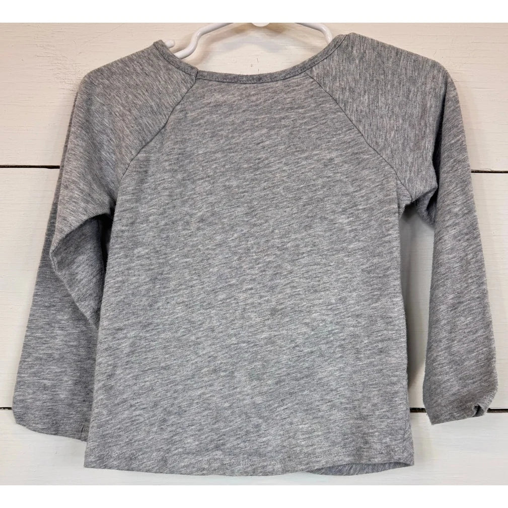 Okie Dokie Gray Long Sleeve T-Shirt Girl's Size 3T - Image 2