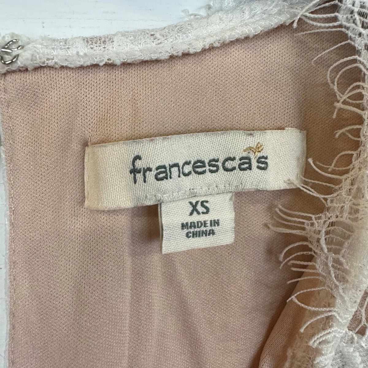 Francesca's White Lace Romper Women's Size XS - Image 3