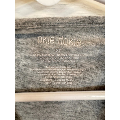 Okie Dokie Gray Long Sleeve T-Shirt Girl's Size 3T - Image 4
