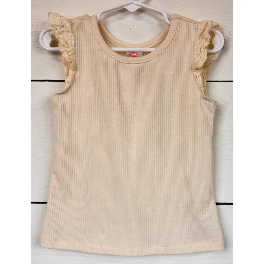 Wonder Nation Cream Sleeveless Blouse Girl's Size 3t - Image 1