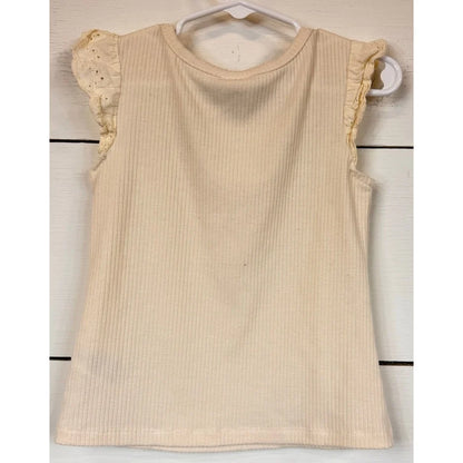 Wonder Nation Cream Sleeveless Blouse Girl's Size 3t - Image 2
