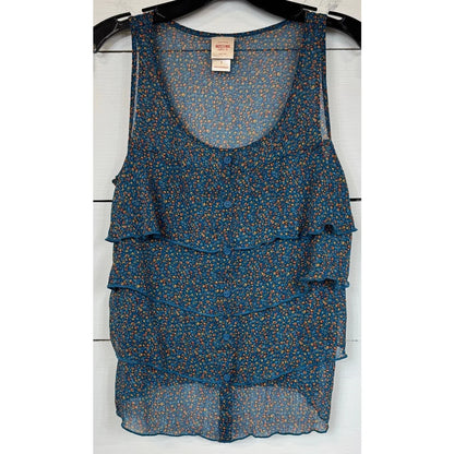 Mossimo Blue Floral Blouse Women's Size Small - Image 1