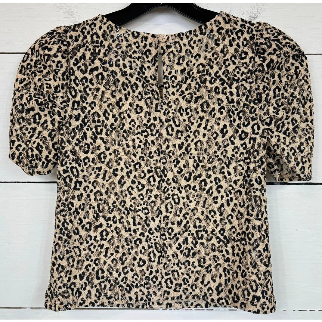 Justice Animal Print Blouse Girl's Size 8 - Image 2