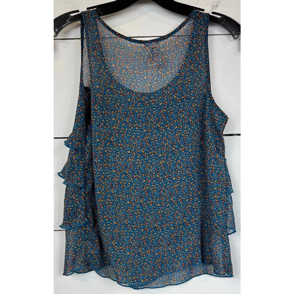 Mossimo Blue Floral Blouse Women's Size Small - Image 2