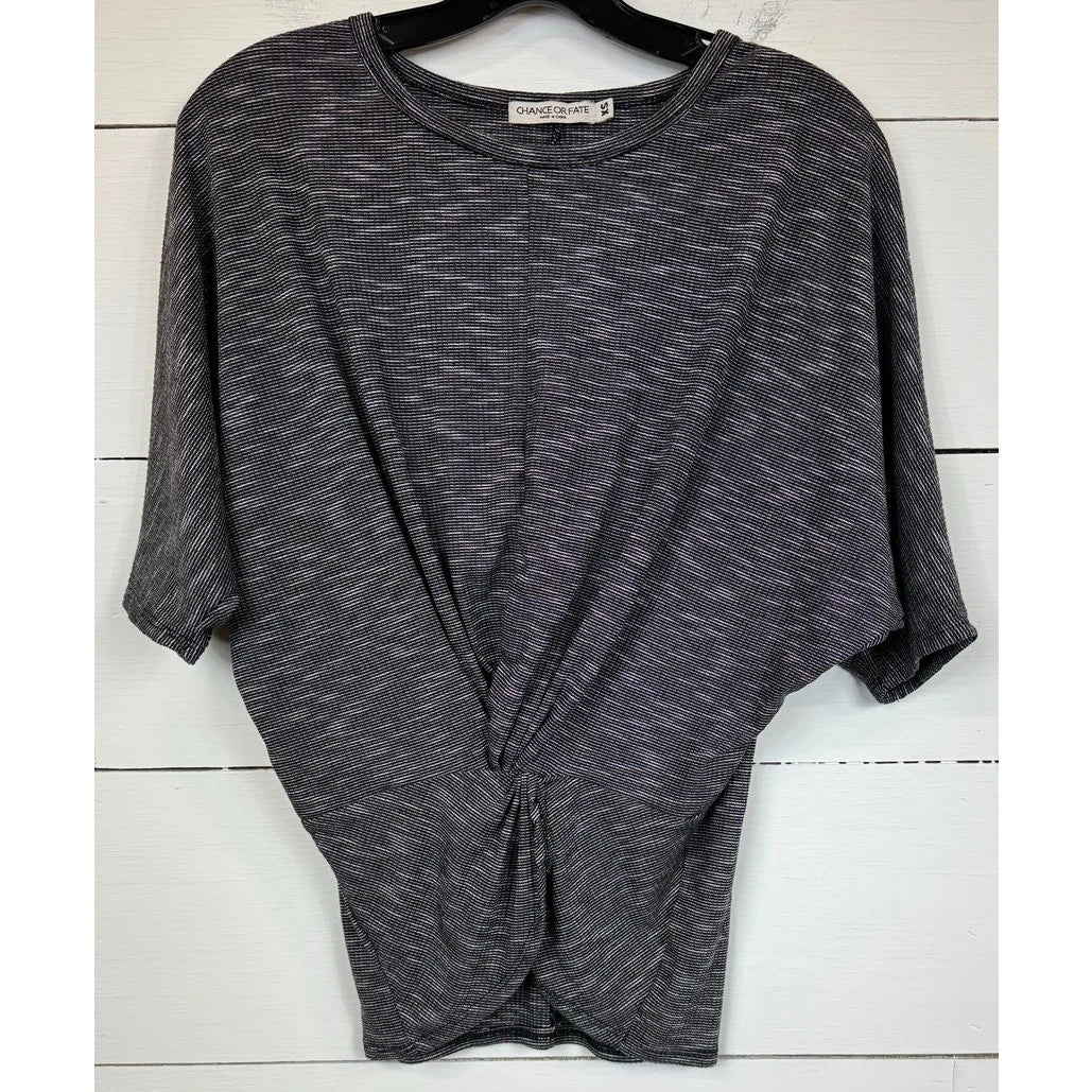 Chance or Fate Gray Short Sleeve Blouse Women's Size XS - Image 1