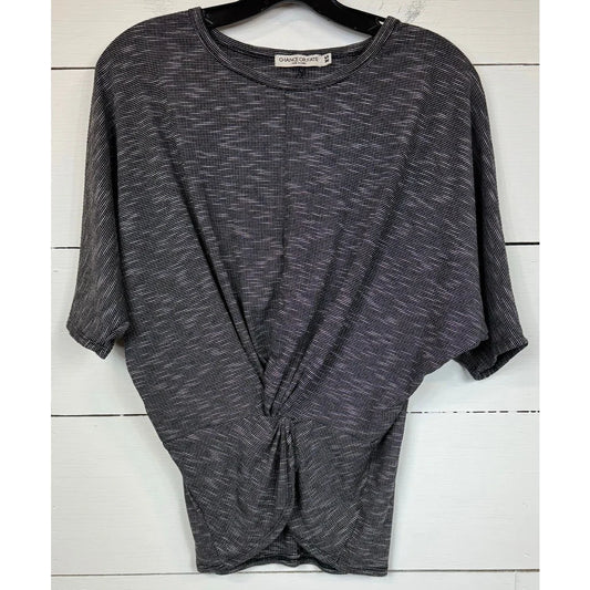 Chance or Fate Gray Short Sleeve Blouse Women's Size XS - Image 1