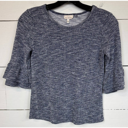 Self Esteem Blue 3/4 Sleeve Knit Blouse Girl's Size Large - Image 1