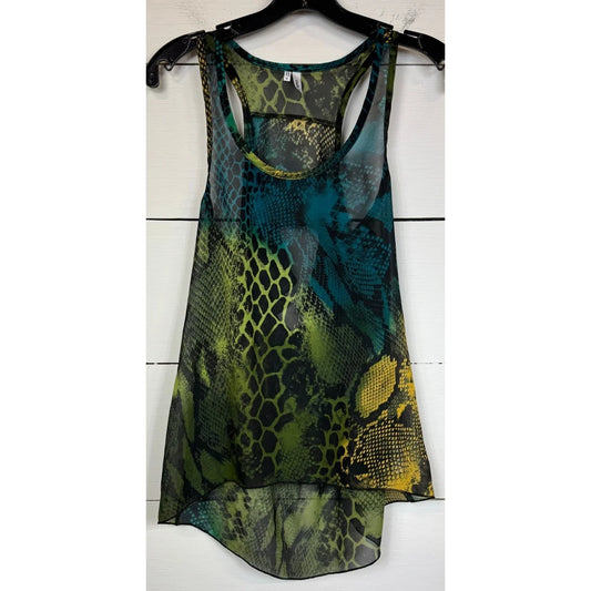 Studio Y Black & Green Tank Top Women's Size Small - Image 1