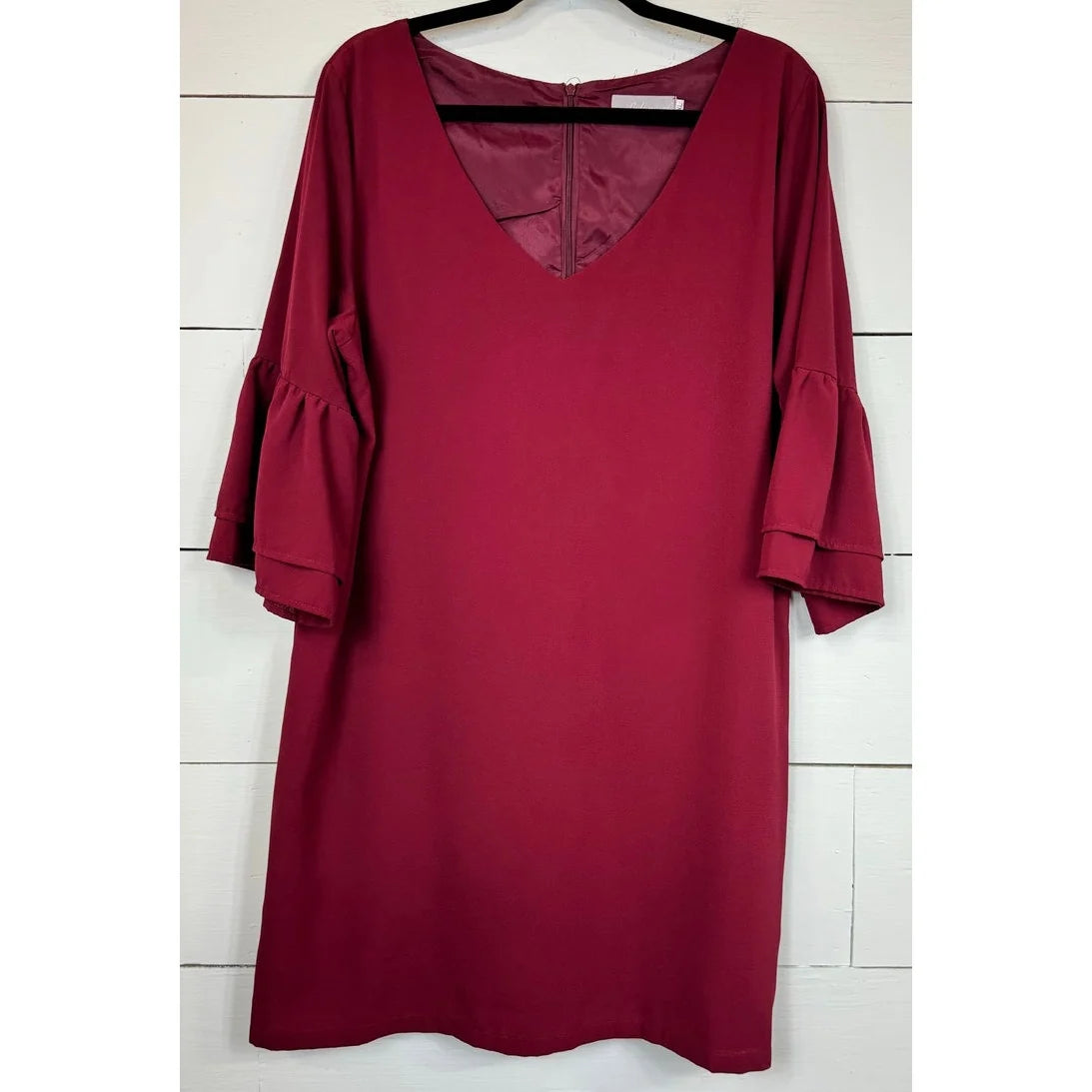 Belongsci Red Knee Length Dress Women's Extra Large - Image 1