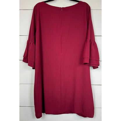 Belongsci Red Knee Length Dress Women's Extra Large - Image 2