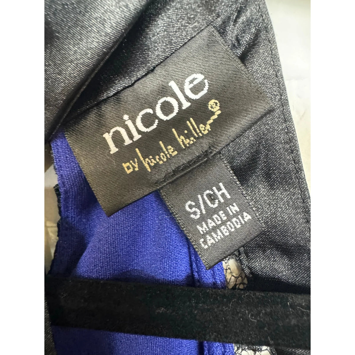 Nicole Black Blue Blouse Women's Small - Image 3