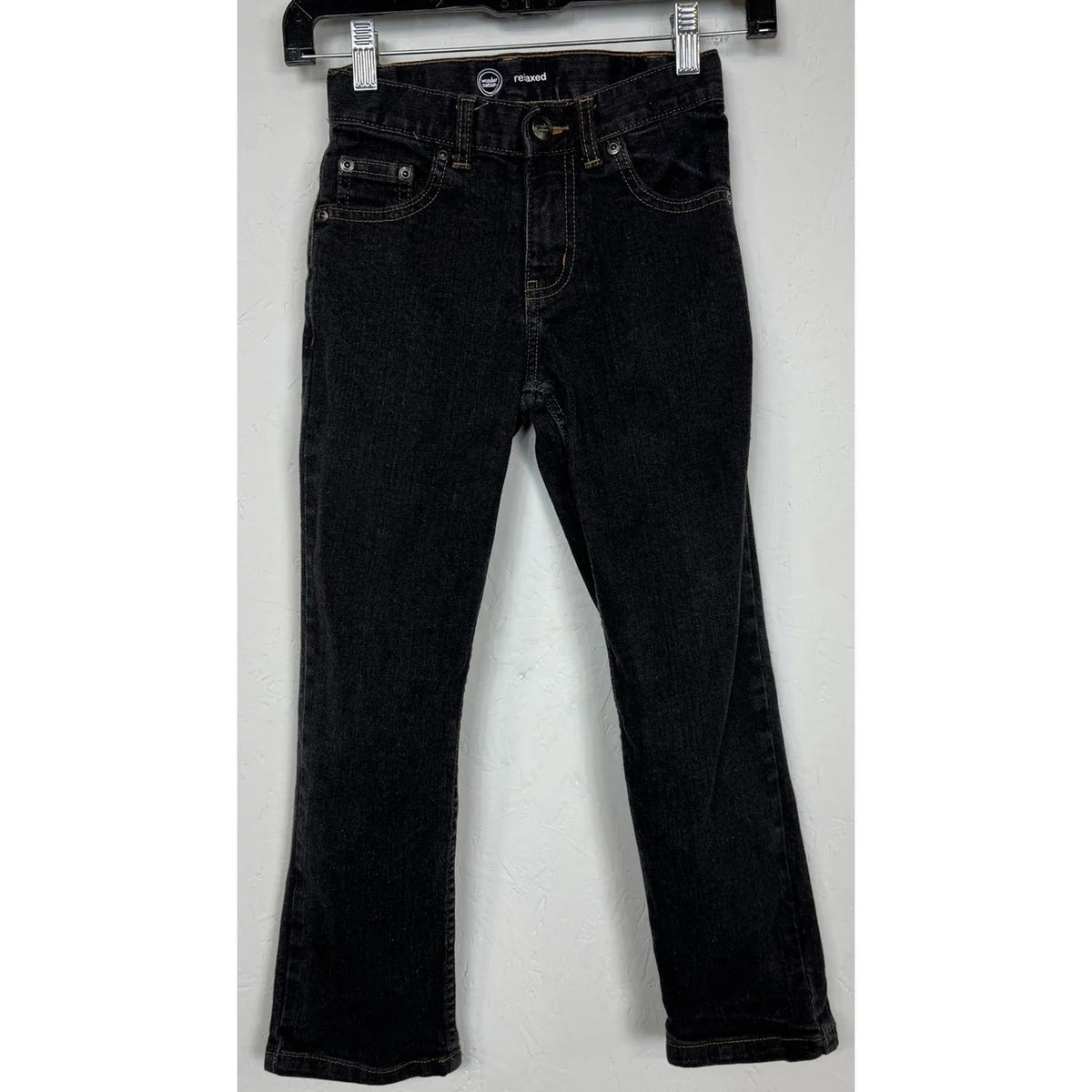 Wonder Nation Black Relaxed Jeans Boy's Size 8 Slim - Image 1