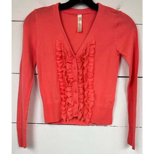 Cherokee Pink Cardigan Girl's Medium 7/8 - Image 1