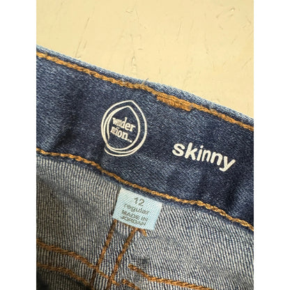 Wonder Nation Blue Skinny Jeans Girl's Size 12 - Image 3