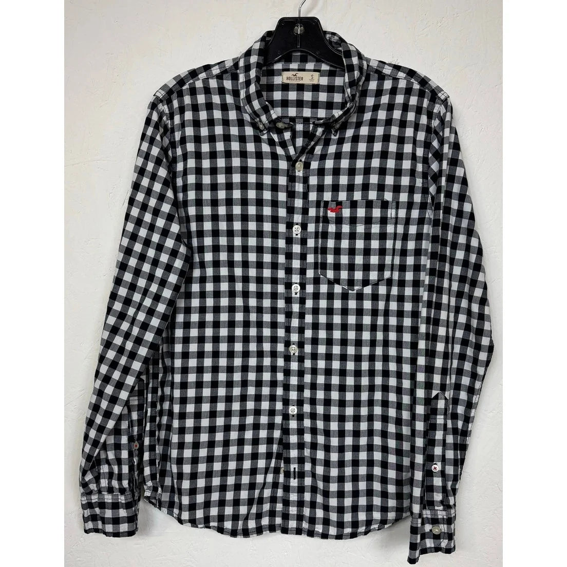 Hollister Black And White Button Up Shirt Men's Size Small - Image 1