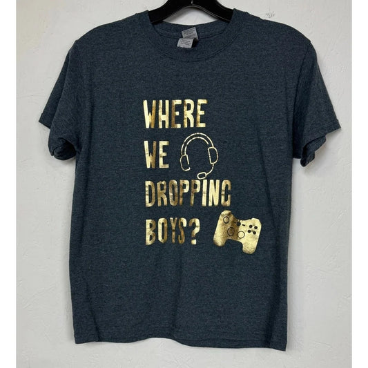 Gildan Gray T-shirt Boy's Size Medium - Image 1