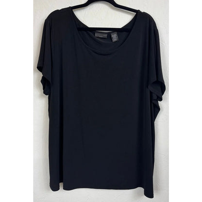 Apostrophe Black Short Sleeve Blouse Women's Size 24/26W - Image 1