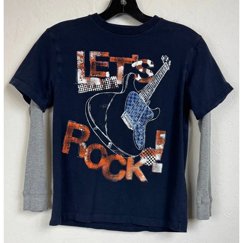 Gap Kids Blue & Gray Long Sleeve T-shirt Boy's Medium - Image 1